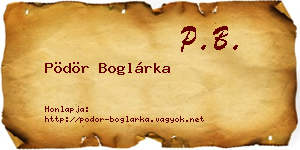 Pödör Boglárka névjegykártya